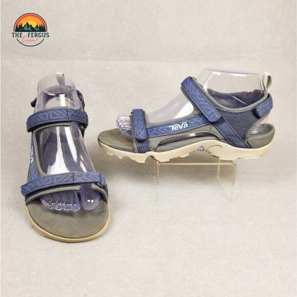 Teva Strappy Sandals Blue Gray Hiking Adjustable Strap Unisex Kids Size 6 - Picture 1 of 12
